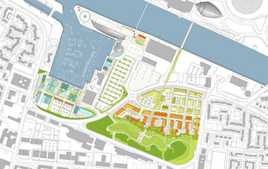 Aerial plan of Pacific Quay and its Creative Clyde area